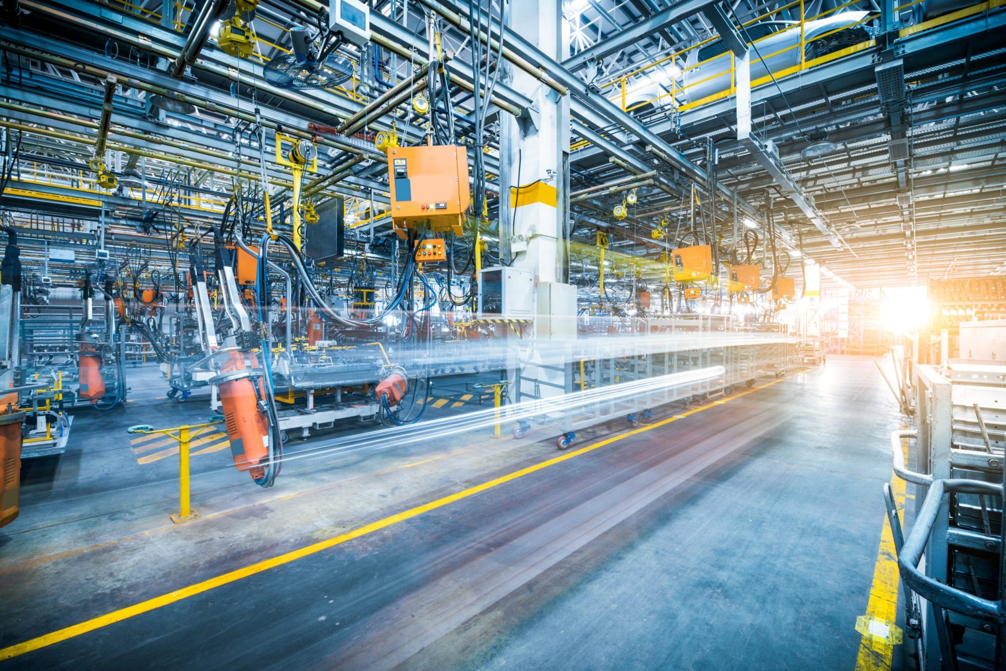 Machinery on a manufacturing plant floor