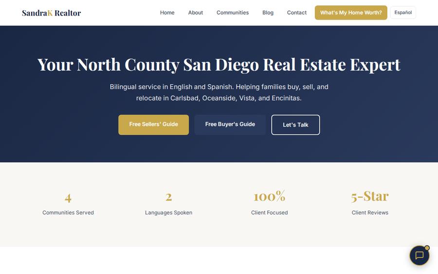 Sandra K Realtor website